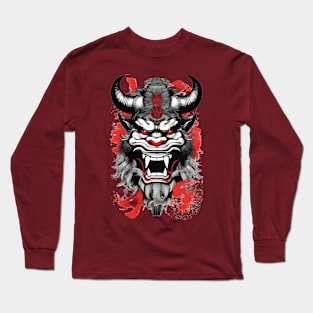 Japanese mask, Oni Hannya Demon Long Sleeve T-Shirt